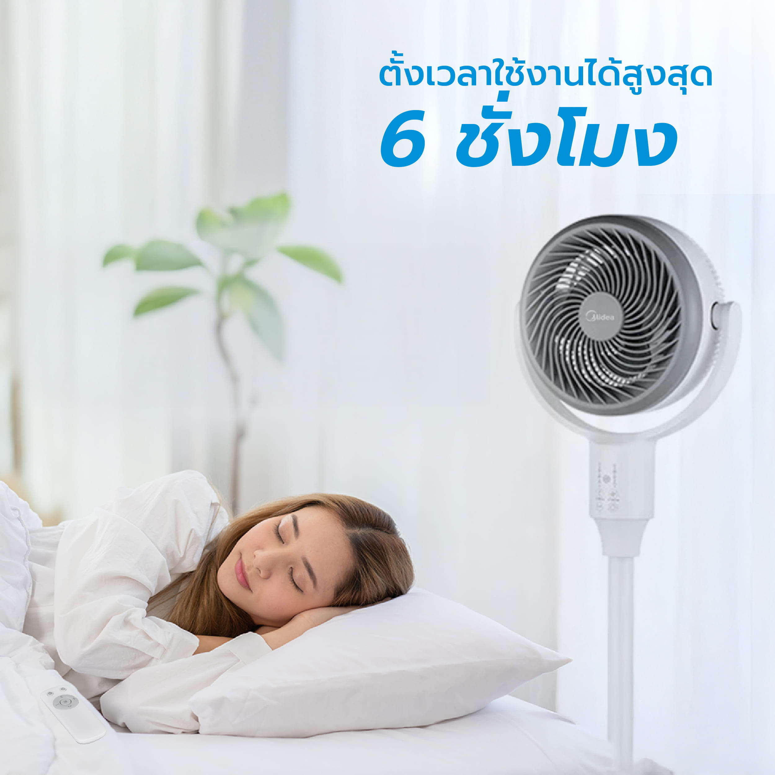 พัดลมตั้งพื้น MIDEA รุ่น MFG180R0BPW สีขาว (สำหรับหมุนเวียนอากาศ) รับประกัน 3 ปี_3